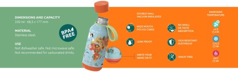 Quokka Solid Kids with strap - Butelka termiczna ze stali nierdzewnej 330 ml z paskiem (Zebras) Quokka Solid Kids with strap - Butelka termiczna ze stali nierdzewnej 330 ml z paskiem (Zebras)