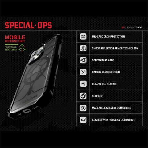 Element Case Special Ops X5 - Pancerne etui iPhone 14 (Mil-Spec Drop Protection) (Clear/Black) Element Case Special Ops X5 - Pancerne etui iPhone 14 (Mil-Spec Drop Protection) (Clear/Black)
