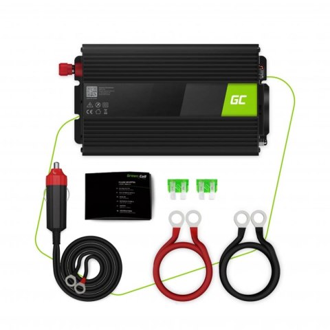Green Cell - Przetwornica napięcia Inwerter 24V na 230V 500W/1000W Czysta sinusoida Green Cell - Przetwornica napięcia Inwerter 24V na 230V 500W/1000W Czysta sinusoida