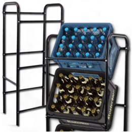 BITUXX® Metalowy Regał na 3 Skrzynki z Napojami Stabilny Organizer 116x50x34 cm
