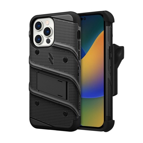 ZIZO BOLT Series - Pancerne etui iPhone 14 Pro Max ze szkłem 9H na ekran + uchwyt z podstawką (czarny) ZIZO BOLT Series - Pancerne etui iPhone 14 Pro Max ze szkłem 9H na ekran + uchwyt z podstawką (czarny)