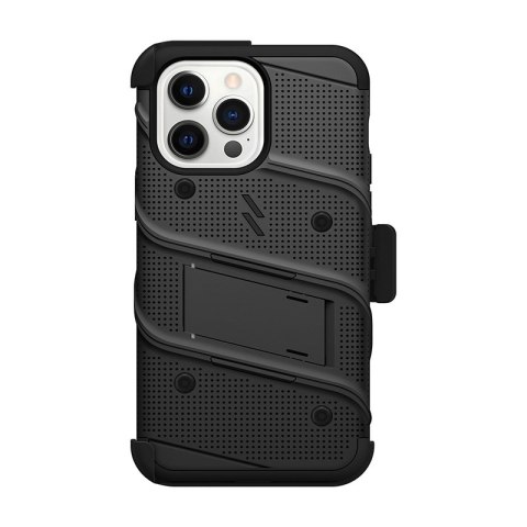 ZIZO BOLT Series - Pancerne etui iPhone 14 Pro Max ze szkłem 9H na ekran + uchwyt z podstawką (czarny) ZIZO BOLT Series - Pancerne etui iPhone 14 Pro Max ze szkłem 9H na ekran + uchwyt z podstawką (czarny)