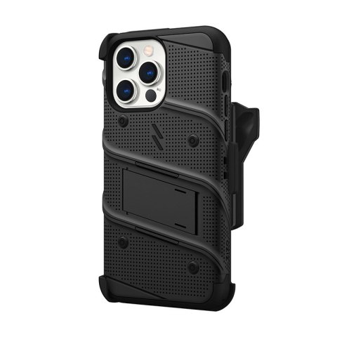 ZIZO BOLT Series - Pancerne etui iPhone 14 Pro Max ze szkłem 9H na ekran + uchwyt z podstawką (czarny) ZIZO BOLT Series - Pancerne etui iPhone 14 Pro Max ze szkłem 9H na ekran + uchwyt z podstawką (czarny)