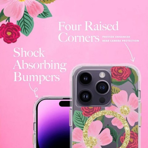 Rifle Paper Clear MagSafe - Etui iPhone 14 Pro zdobione złotem (Rose Garden) Rifle Paper Clear MagSafe - Etui iPhone 14 Pro zdobione złotem (Rose Garden)