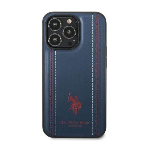 US Polo Assn Leather Stitch - Etui iPhone 14 Pro (granatowy) US Polo Assn Leather Stitch - Etui iPhone 14 Pro (granatowy)