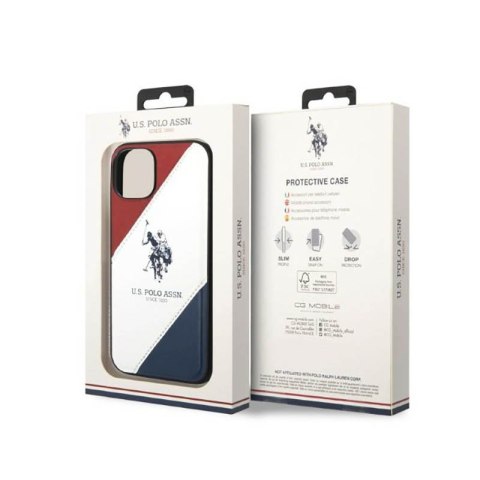 US Polo Assn Tricolor Embossed - Etui iPhone 14 Plus (biały) US Polo Assn Tricolor Embossed - Etui iPhone 14 Plus (biały)