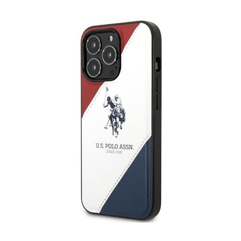 US Polo Assn Tricolor Embossed - Etui iPhone 14 Pro (biały) US Polo Assn Tricolor Embossed - Etui iPhone 14 Pro (biały)