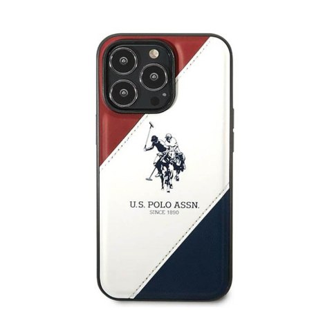 US Polo Assn Tricolor Embossed - Etui iPhone 14 Pro (biały) US Polo Assn Tricolor Embossed - Etui iPhone 14 Pro (biały)