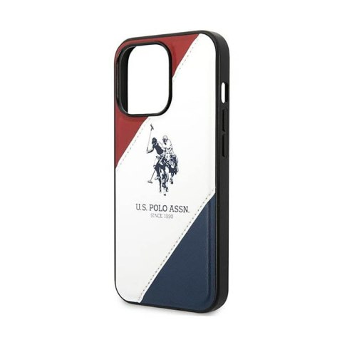 US Polo Assn Tricolor Embossed - Etui iPhone 14 Pro (biały) US Polo Assn Tricolor Embossed - Etui iPhone 14 Pro (biały)