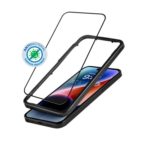 Crong Anti-Bacterial 3D Armour Glass - Szkło hartowane 9H na cały ekran iPhone 14 Pro + ramka instalacyjna Crong Anti-Bacterial 3D Armour Glass - Szkło hartowane 9H na cały ekran iPhone 14 Pro + ramka instalacyjna