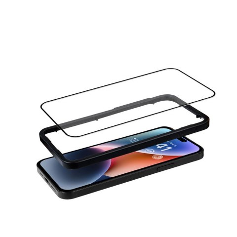 Crong Anti-Bacterial 3D Armour Glass - Szkło hartowane 9H na cały ekran iPhone 14 Pro + ramka instalacyjna Crong Anti-Bacterial 3D Armour Glass - Szkło hartowane 9H na cały ekran iPhone 14 Pro + ramka instalacyjna