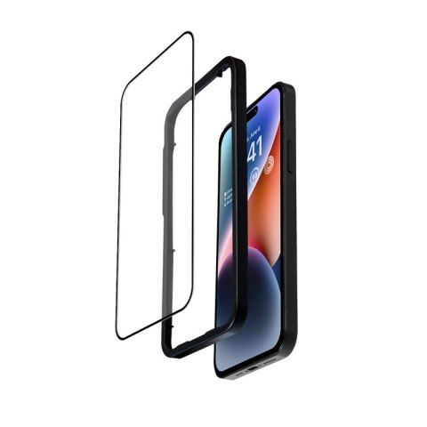 Crong Anti-Bacterial 3D Armour Glass - Szkło hartowane 9H na cały ekran iPhone 14 Pro + ramka instalacyjna Crong Anti-Bacterial 3D Armour Glass - Szkło hartowane 9H na cały ekran iPhone 14 Pro + ramka instalacyjna