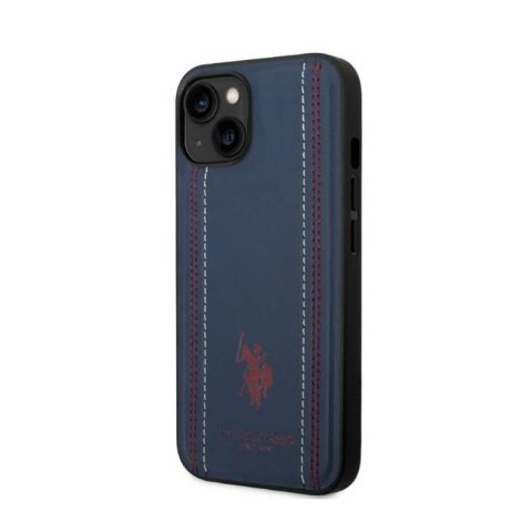 US Polo Assn Leather Stitch - Etui iPhone 14 (granatowy) US Polo Assn Leather Stitch - Etui iPhone 14 (granatowy)