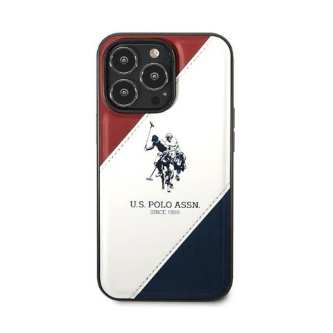 US Polo Assn Tricolor Embossed - Etui iPhone 14 Pro Max (biały) US Polo Assn Tricolor Embossed - Etui iPhone 14 Pro Max (biały)