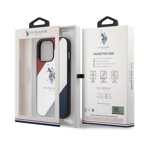 US Polo Assn Tricolor Embossed - Etui iPhone 14 Pro Max (biały) US Polo Assn Tricolor Embossed - Etui iPhone 14 Pro Max (biały)