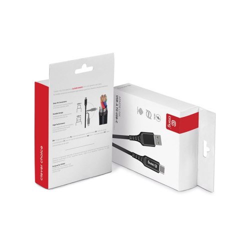 Crong Armor Link - Kabel 60W 3A USB-A do USB-C Power Delivery Fast Charging 25cm (czarny) Crong Armor Link - Kabel 60W 3A USB-A do USB-C Power Delivery Fast Charging 25cm (czarny)