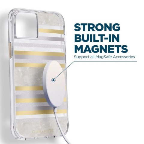 Case-Mate Pearl Stripes MagSafe - Etui iPhone 14 / iPhone 13 zdobione masą perłową (Pearl Stripes) Case-Mate Pearl Stripes MagSafe - Etui iPhone 14 / iPhone 13 zdobione masą perłową (Pearl Stripes)