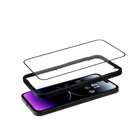 Crong Anti-Bacterial 3D Armour Glass - Szkło hartowane 9H na cały ekran iPhone 14 Pro Max + ramka instalacyjna Crong Anti-Bacterial 3D Armour Glass - Szkło hartowane 9H na cały ekran iPhone 14 Pro Max + ramka instalacyjna