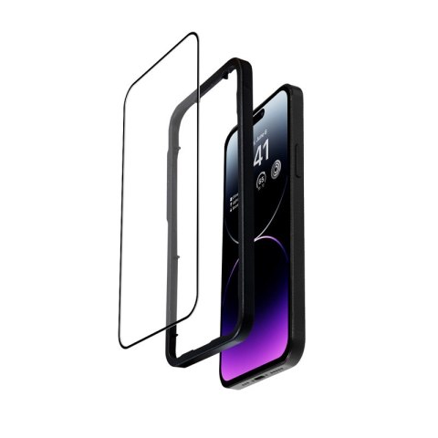 Crong Anti-Bacterial 3D Armour Glass - Szkło hartowane 9H na cały ekran iPhone 14 Pro Max + ramka instalacyjna Crong Anti-Bacterial 3D Armour Glass - Szkło hartowane 9H na cały ekran iPhone 14 Pro Max + ramka instalacyjna
