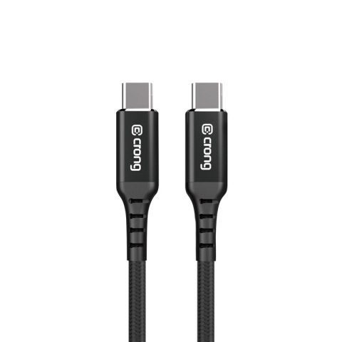 Crong Armor Link - Kabel 60W 3A USB-C do USB-C Power Delivery Fast Charging 25cm (czarny) Crong Armor Link - Kabel 60W 3A USB-C do USB-C Power Delivery Fast Charging 25cm (czarny)