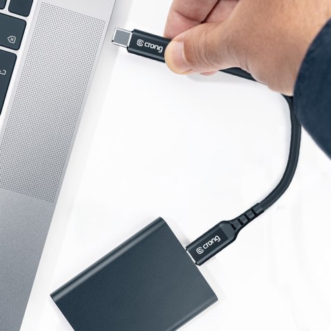 Crong Armor Link - Kabel 60W 3A USB-C do USB-C Power Delivery Fast Charging 25cm (czarny) Crong Armor Link - Kabel 60W 3A USB-C do USB-C Power Delivery Fast Charging 25cm (czarny)