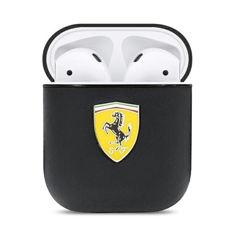 Ferrari On Track Leather - Etui AirPods 1/2 gen (czarny) Ferrari On Track Leather - Etui AirPods 1/2 gen (czarny)