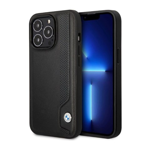 BMW Leather Blue Dots - Etui iPhone 14 Pro Max (czarny) BMW Leather Blue Dots - Etui iPhone 14 Pro Max (czarny)
