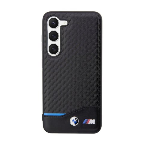 BMW Leather Carbon Blue Line - Etui Samsung Galaxy S23+ (czarny) BMW Leather Carbon Blue Line - Etui Samsung Galaxy S23+ (czarny)