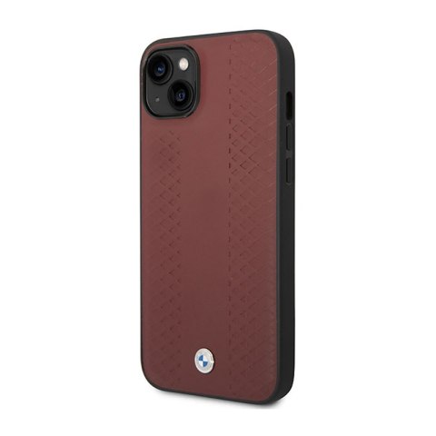 BMW Leather Diamond Pattern - Etui iPhone 14 (burgundowy) BMW Leather Diamond Pattern - Etui iPhone 14 (burgundowy)
