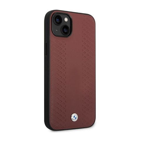 BMW Leather Diamond Pattern - Etui iPhone 14 (burgundowy) BMW Leather Diamond Pattern - Etui iPhone 14 (burgundowy)