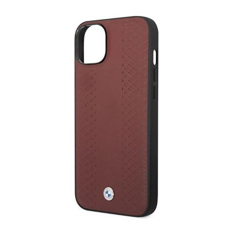 BMW Leather Diamond Pattern - Etui iPhone 14 (burgundowy) BMW Leather Diamond Pattern - Etui iPhone 14 (burgundowy)
