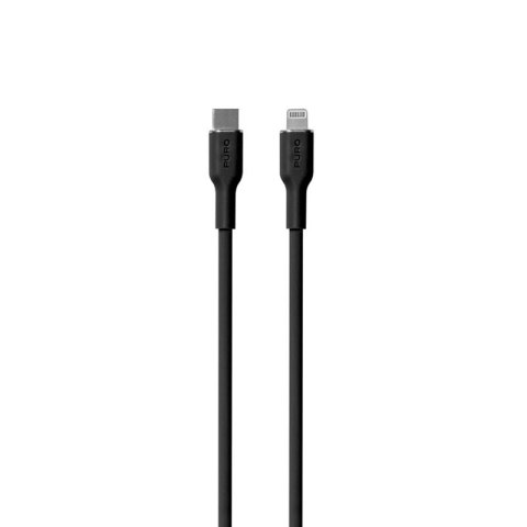 PURO ICON Soft Cable - Kabel USB-C do Lightning certyfikat MFi 1.5 m (Black) PURO ICON Soft Cable - Kabel USB-C do Lightning certyfikat MFi 1.5 m (Black)