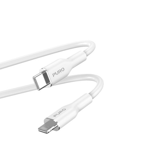 PURO ICON Soft Cable - Kabel USB-C do Lightning certyfikat MFi 1.5 m (White) PURO ICON Soft Cable - Kabel USB-C do Lightning certyfikat MFi 1.5 m (White)