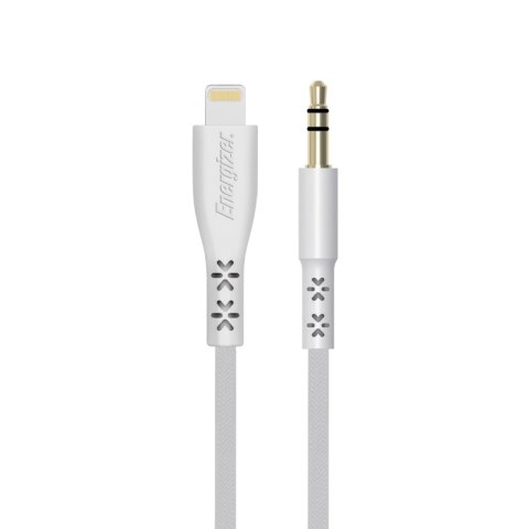 Energizer HardCase - Kabel audio jack 3,5 mm - Lightning certyfikat MFi 1.5m ROW (Biały) dożywotnia gwarancja Energizer HardCase - Kabel audio jack 3,5 mm - Lightning certyfikat MFi 1.5m ROW (Biały) dożywotnia gwarancja