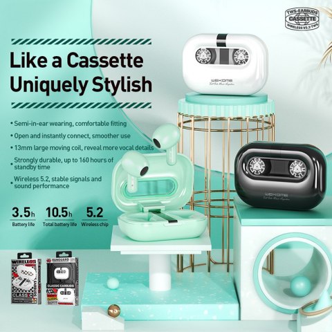 WEKOME VA06 Vanguard Series - Bezprzewodowe słuchawki Bluetooth V5.2 TWS z etui ładującym (Czarny) WEKOME VA06 Vanguard Series - Bezprzewodowe słuchawki Bluetooth V5.2 TWS z etui ładującym (Czarny)