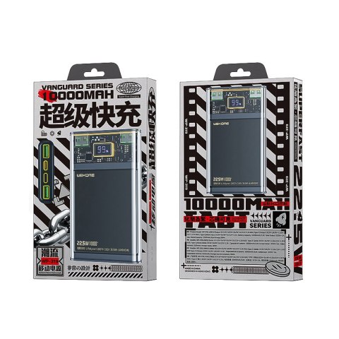 WEKOME WP-319 Vanguard Series - Power bank 10000 mAh Super Charging PD 20W + QC 22.5W (Czarny / Przezroczysty) WEKOME WP-319 Vanguard Series - Power bank 10000 mAh Super Charging PD 20W + QC 22.5W (Czarny / Przezroczysty)