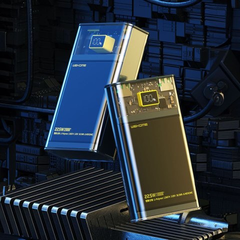 WEKOME WP-319 Vanguard Series - Power bank 10000 mAh Super Charging PD 20W + QC 22.5W (Czarny / Przezroczysty) WEKOME WP-319 Vanguard Series - Power bank 10000 mAh Super Charging PD 20W + QC 22.5W (Czarny / Przezroczysty)