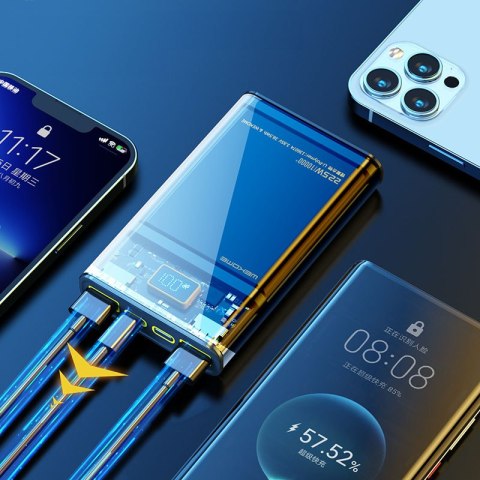 WEKOME WP-319 Vanguard Series - Power bank 10000 mAh Super Charging PD 20W + QC 22.5W (Czarny / Przezroczysty) WEKOME WP-319 Vanguard Series - Power bank 10000 mAh Super Charging PD 20W + QC 22.5W (Czarny / Przezroczysty)