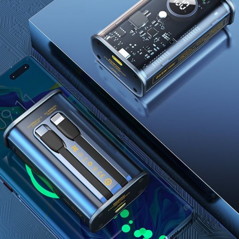 WEKOME WP-345 Vanguard Series - Power bank 10000 mAh Fast Charging z wbudowanym kablem USB-C & Lightning PD 20W + QC 22.5W (Czar WEKOME WP-345 Vanguard Series - Power bank 10000 mAh Fast Charging z wbudowanym kablem USB-C & Lightning PD 20W + QC 22.5W (Czar