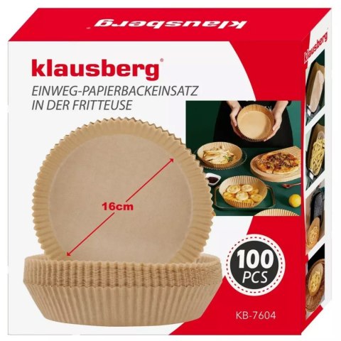 KLAUSBERG WKŁAD PAPIEROWY DO FRYTOWNICY 16cm 100szt. KLAUSBERG KB-7604 KLAUSBERG WKŁAD PAPIEROWY DO FRYTOWNICY 16cm 100szt. KLAUSBERG KB-7604