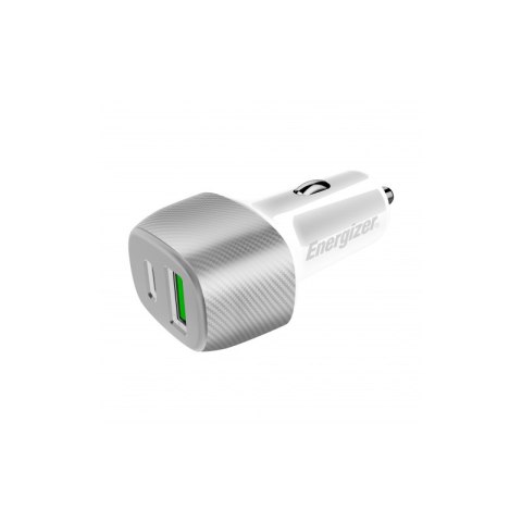 Energizer Ultimate - Ładowarka samochodowa USB-C & USB-A 38W PD + QC3.0 (Biały / Srebrny) Energizer Ultimate - Ładowarka samochodowa USB-C & USB-A 38W PD + QC3.0 (Biały / Srebrny)