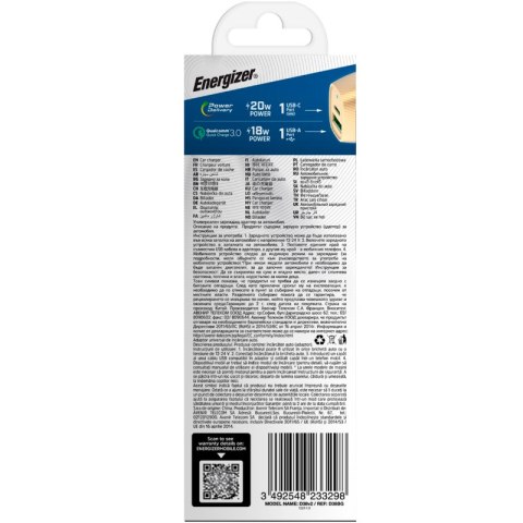 Energizer Ultimate - Ładowarka samochodowa USB-C & USB-A 38W PD + QC3.0 (Złoty / Czarny) Energizer Ultimate - Ładowarka samochodowa USB-C & USB-A 38W PD + QC3.0 (Złoty / Czarny)