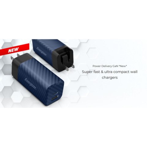 Energizer Ultimate - Ładowarka sieciowa Multiplug EU / UK / US GaN USB-C & USB-A 65W PD (Srebrny) Energizer Ultimate - Ładowarka sieciowa Multiplug EU / UK / US GaN USB-C & USB-A 65W PD (Srebrny)