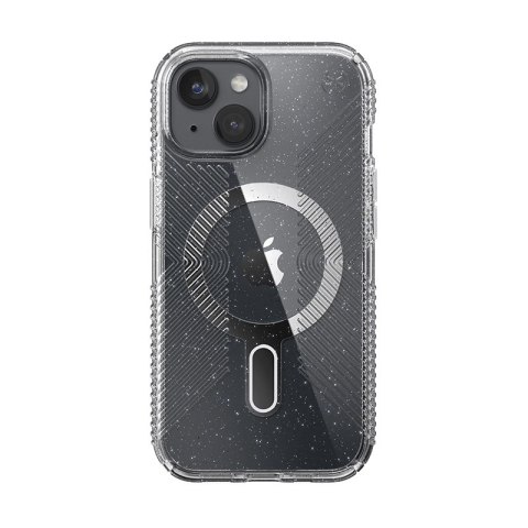 Speck Presidio Lux Grip ClickLock & Magsafe - Etui iPhone 15 / iPhone 14 / iPhone 13 (Clear / Platinium Glitter / Chrome Finish Speck Presidio Lux Grip ClickLock & Magsafe - Etui iPhone 15 / iPhone 14 / iPhone 13 (Clear / Platinium Glitter / Chrome Finish
