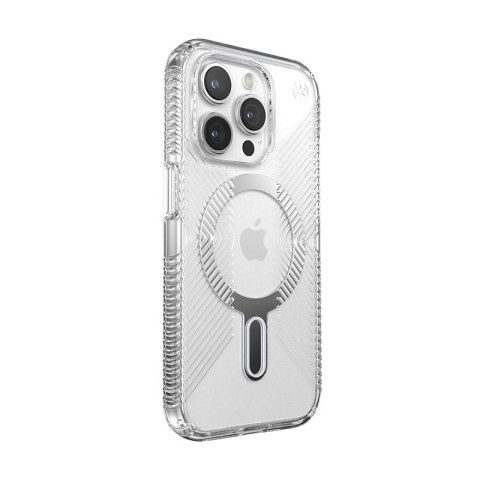 Speck Presidio Perfect-Clear Grip ClickLock & MagSafe - Etui iPhone 15 Pro (Clear / Chrome Finish / Serene Silver) Speck Presidio Perfect-Clear Grip ClickLock & MagSafe - Etui iPhone 15 Pro (Clear / Chrome Finish / Serene Silver)