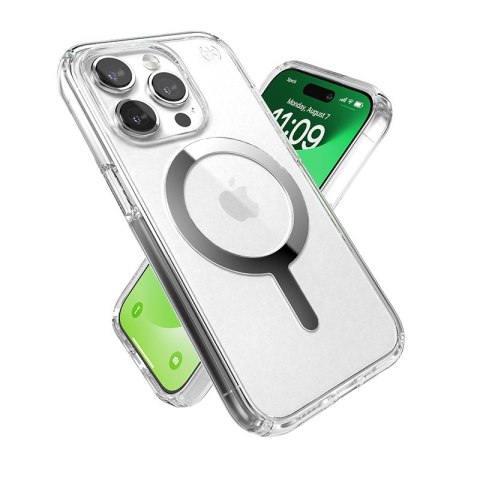 Speck Presidio Perfect-Clear MagSafe - Etui iPhone 15 Pro (Clear / Chrome Finish / Serene Silver) Speck Presidio Perfect-Clear MagSafe - Etui iPhone 15 Pro (Clear / Chrome Finish / Serene Silver)