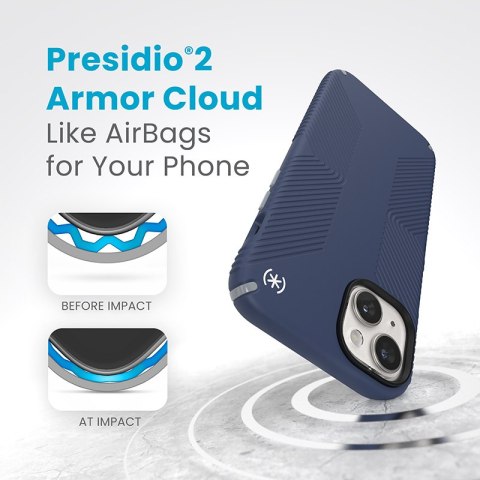 Speck Presidio2 Grip Magsafe - Etui iPhone 15 Plus / iPhone 14 Plus (Coastal Blue / Dust Grey / White) Speck Presidio2 Grip Magsafe - Etui iPhone 15 Plus / iPhone 14 Plus (Coastal Blue / Dust Grey / White)