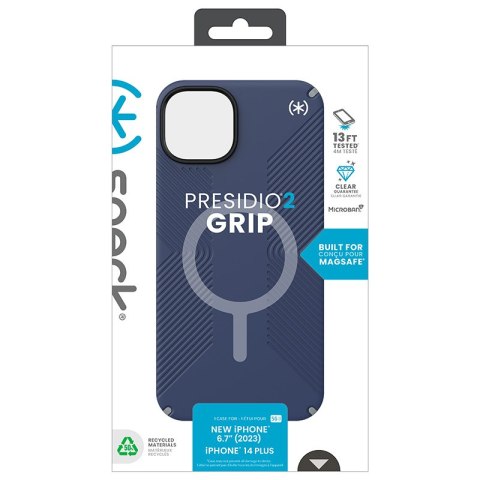 Speck Presidio2 Grip Magsafe - Etui iPhone 15 Plus / iPhone 14 Plus (Coastal Blue / Dust Grey / White) Speck Presidio2 Grip Magsafe - Etui iPhone 15 Plus / iPhone 14 Plus (Coastal Blue / Dust Grey / White)