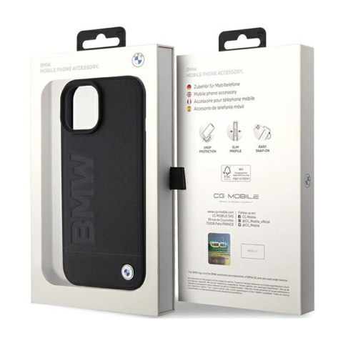 BMW Leather Hot Stamp - Etui iPhone 15 (czarny) BMW Leather Hot Stamp - Etui iPhone 15 (czarny)