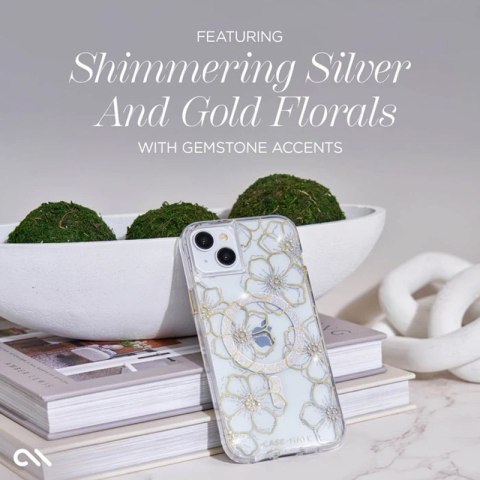 Case-Mate Floral Gems MagSafe - Etui iPhone 15 Plus (Gold) Case-Mate Floral Gems MagSafe - Etui iPhone 15 Plus (Gold)